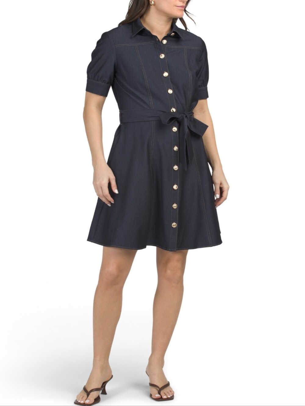 Nanette Lepore Women's Denim Short Sleeve. Denim Mini Dress - Picture 1 of 6